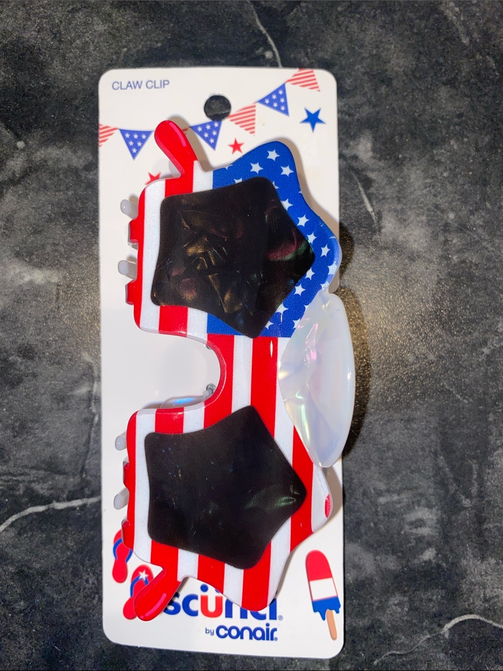 Scunci Sunglasses 🕶️ Patriotic 🇺🇸 Hair Claw Clip
